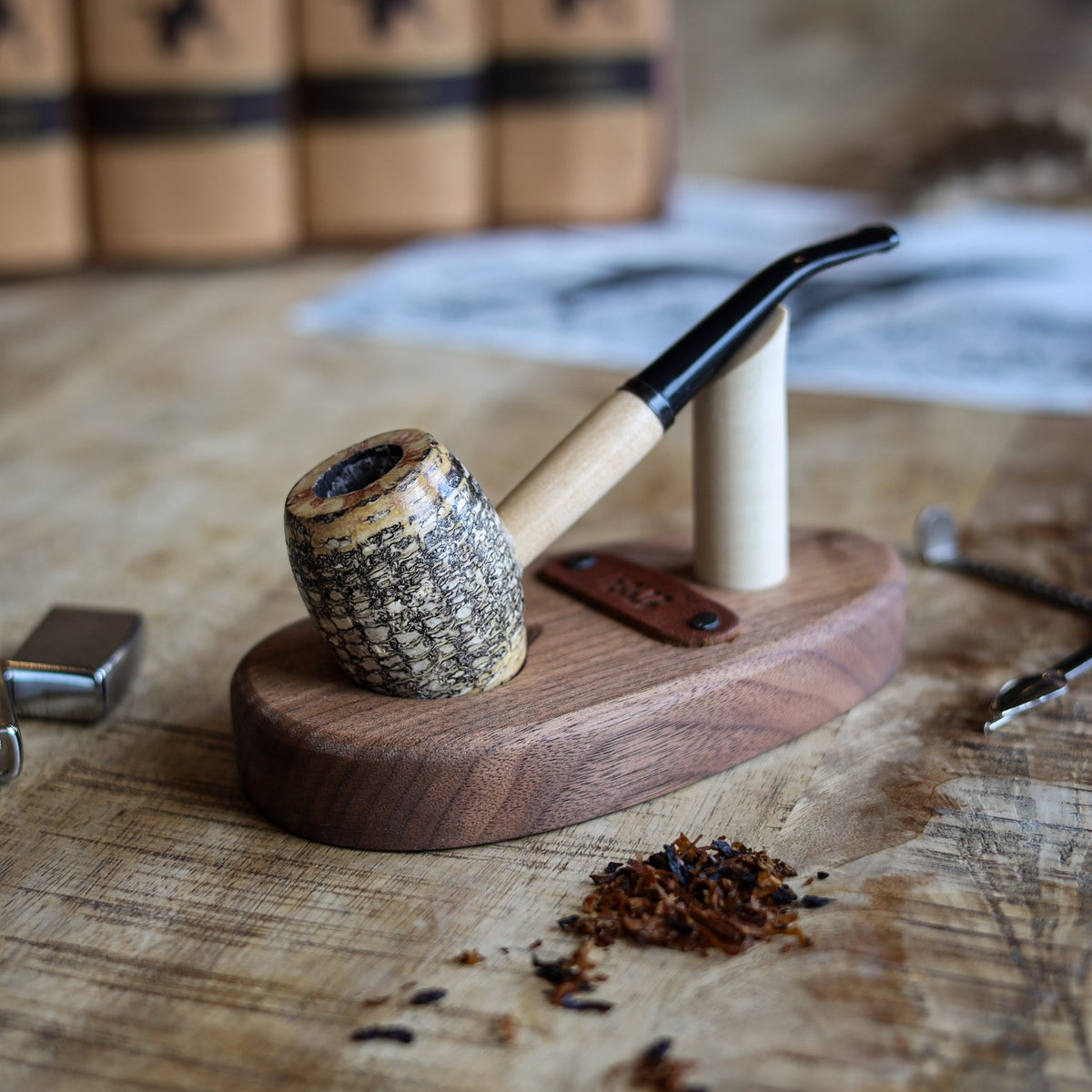 Country Gentleman Corn Cob Pipe - Missouri Meerschaum - Holtz Leather