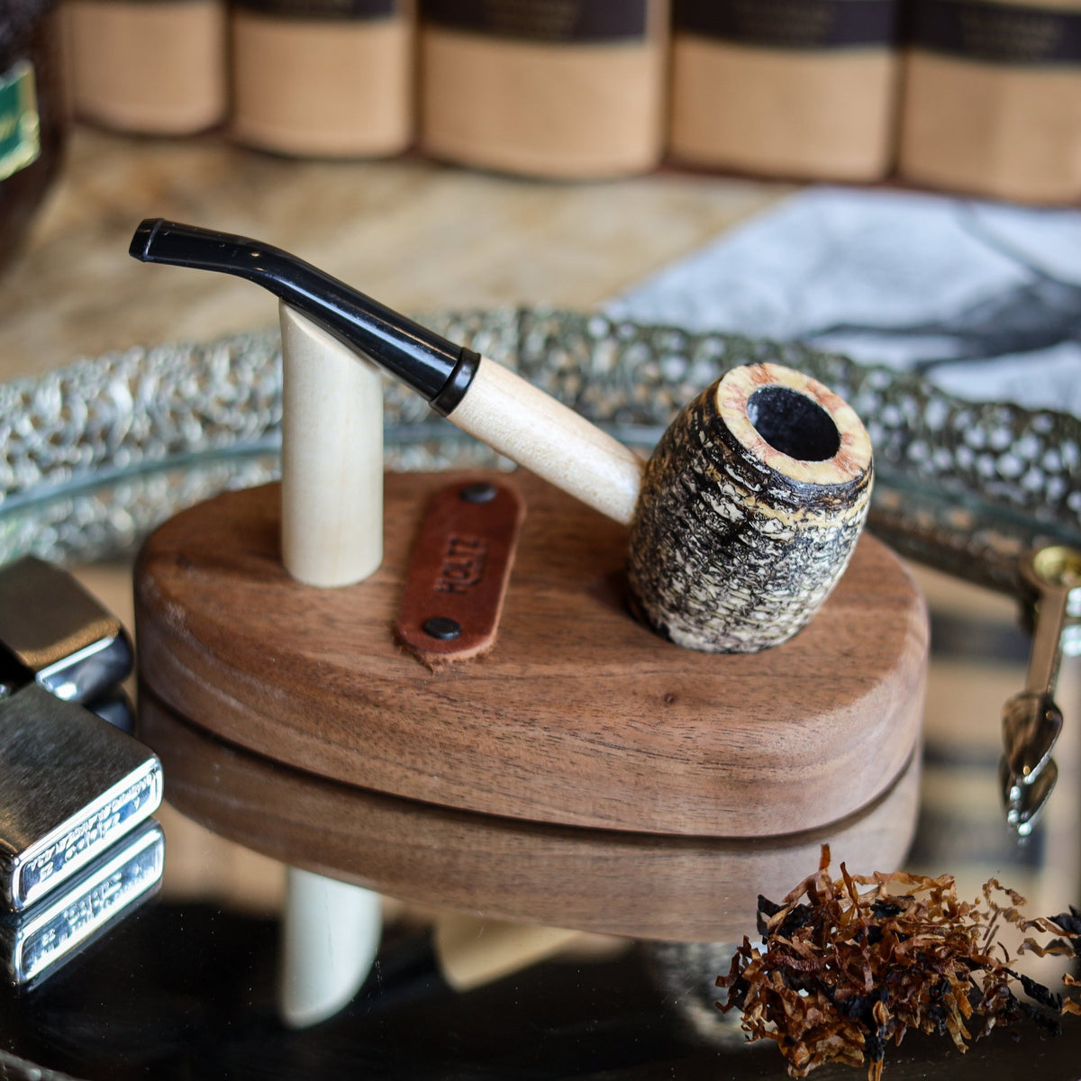 Country Gentleman Corn Cob Pipe - Missouri Meerschaum - Holtz Leather