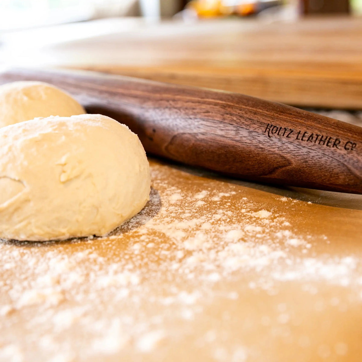 Hand-Turned French Style Wood Rolling Pin - Holtz Leather