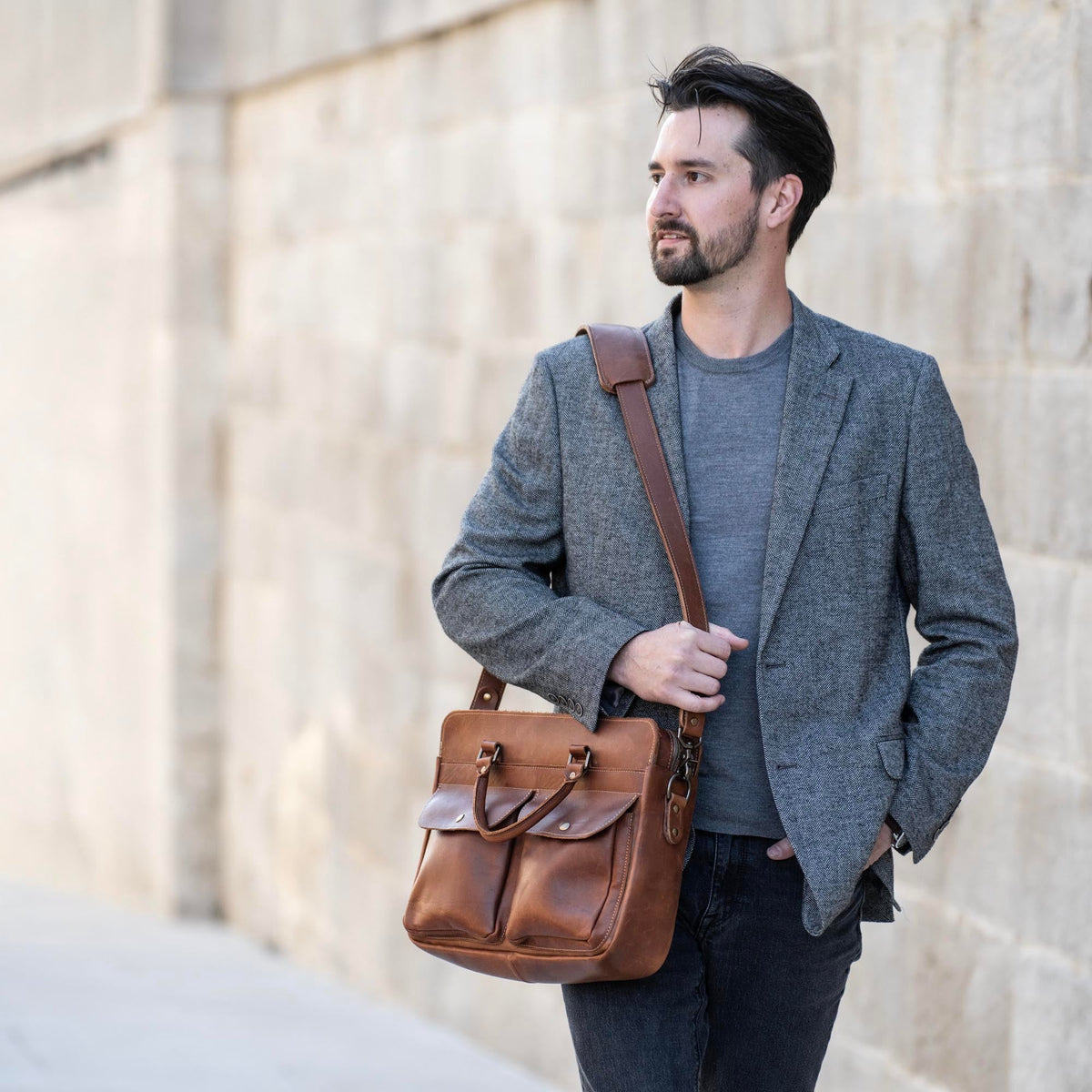 No. 102 Entrepreneur Fine Leather Briefcase & Professional Laptop Bag - Holtz Leather