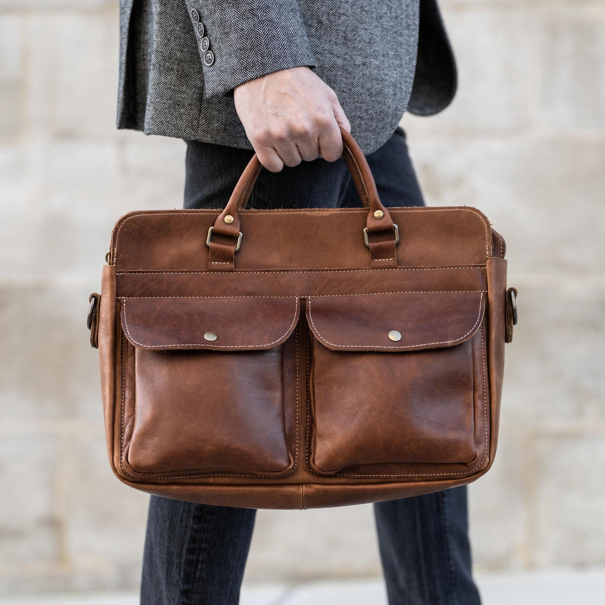 No. 102 Entrepreneur Fine Leather Briefcase & Professional Laptop Bag - Holtz Leather
