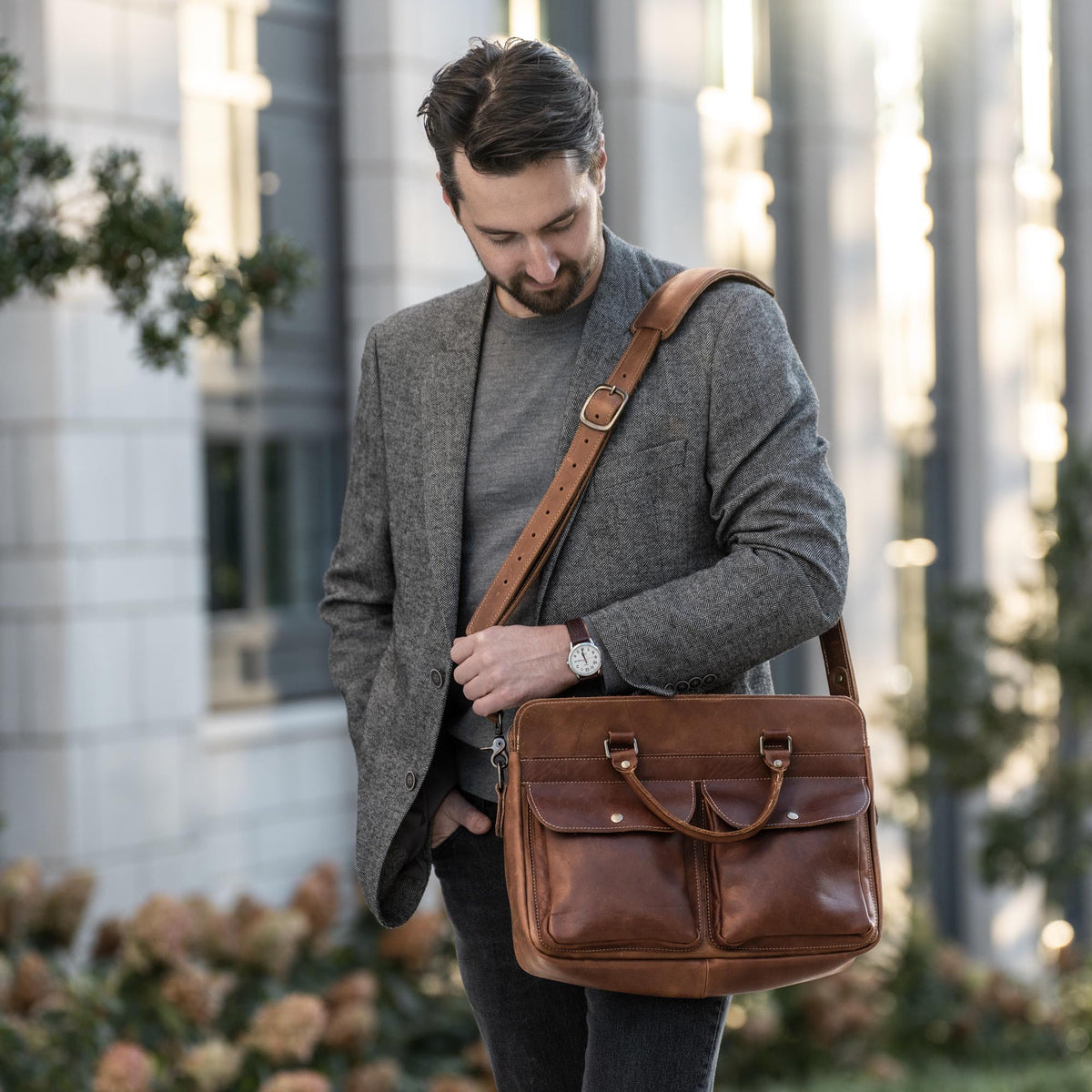 No. 102 Entrepreneur Fine Leather Briefcase & Professional Laptop Bag - Holtz Leather