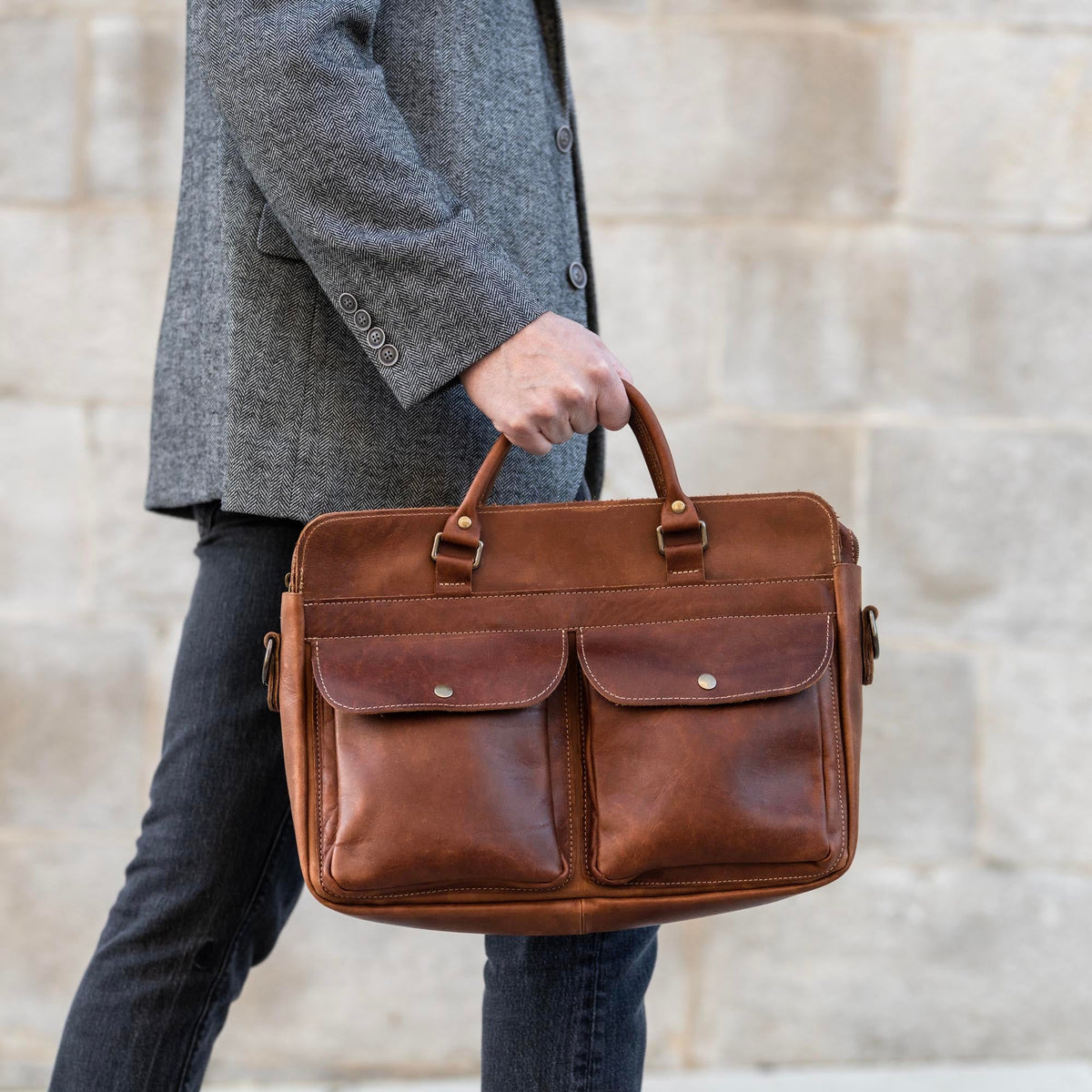 No. 102 Entrepreneur Fine Leather Briefcase & Professional Laptop Bag - Holtz Leather