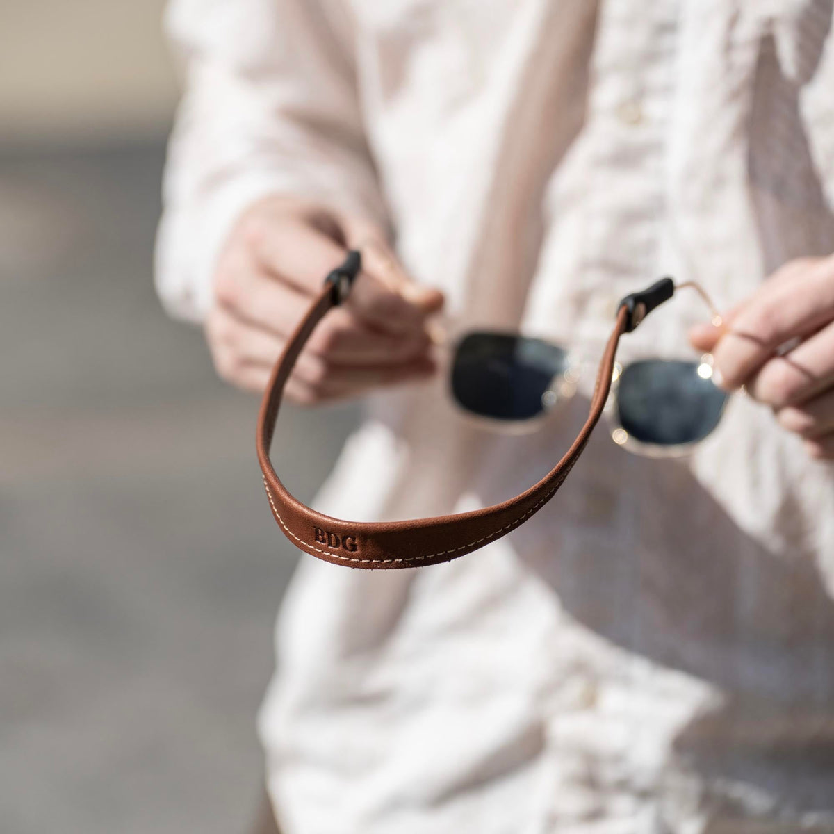 Personalized Fine Leather Sunglass Strap - Holtz Leather