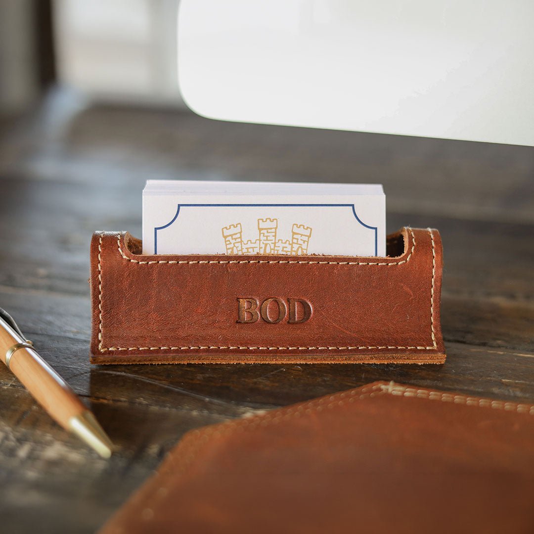The Ambassador Personalized Fine Leather Business Card Holder - Holtz Leather
