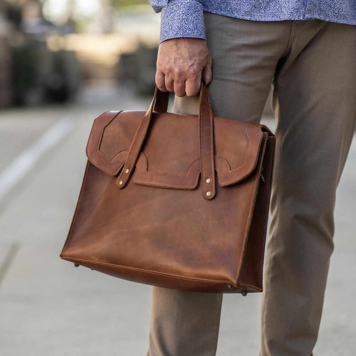 The No. 101 Professional Uptown Bag Fine Leather Briefcase - Holtz Leather