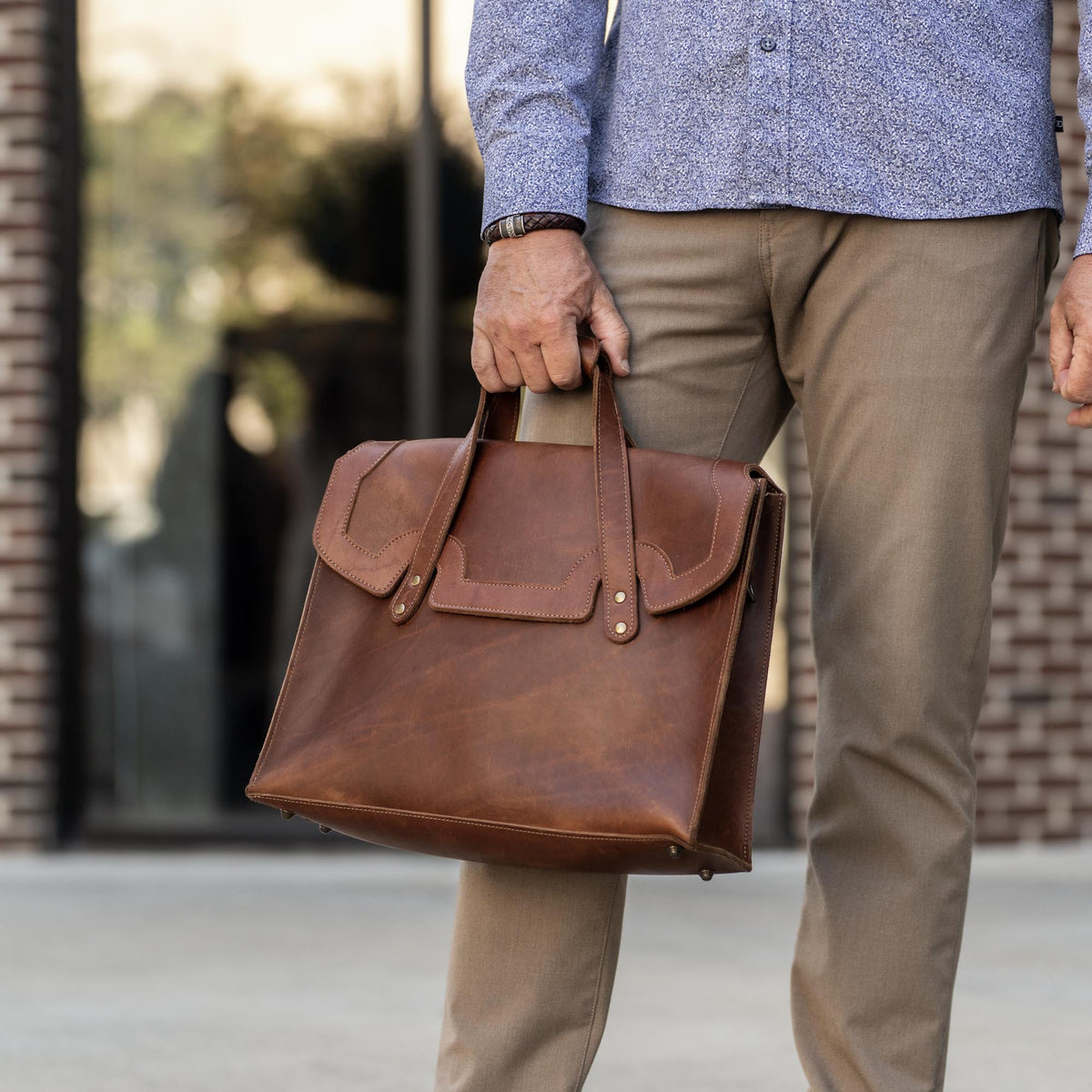 The No. 101 Professional Uptown Bag Fine Leather Briefcase - Holtz Leather