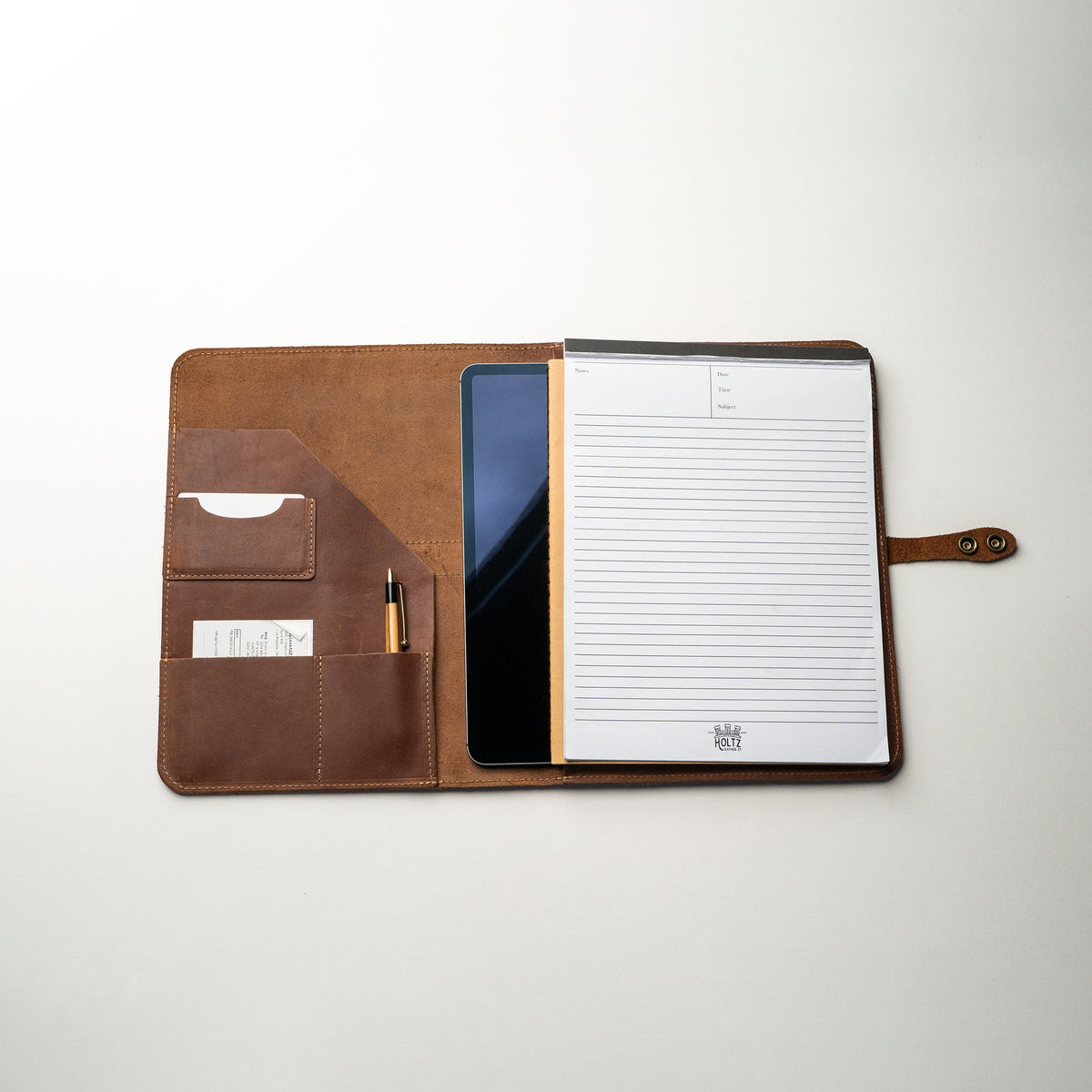 The Vanderbilt 2.0 Fine Leather Portfolio Padfolio - Fits iPad - Now with two Journals & Updated Features - Holtz Leather