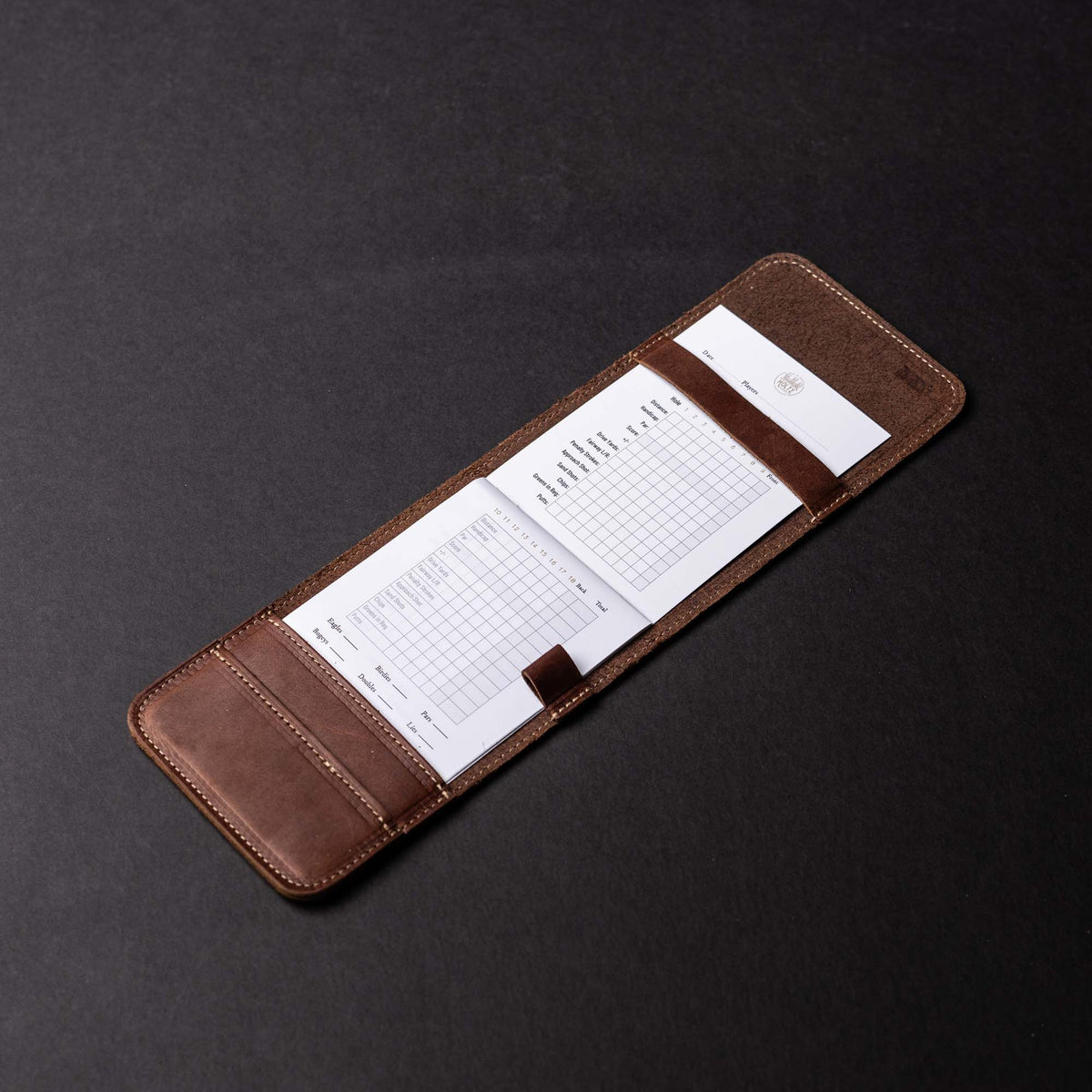 Your Logo + Our Leather - Fine Leather Golf Scorecard Holder and Logbook - Custom Logo and Corporate Gifting - Holtz Leather