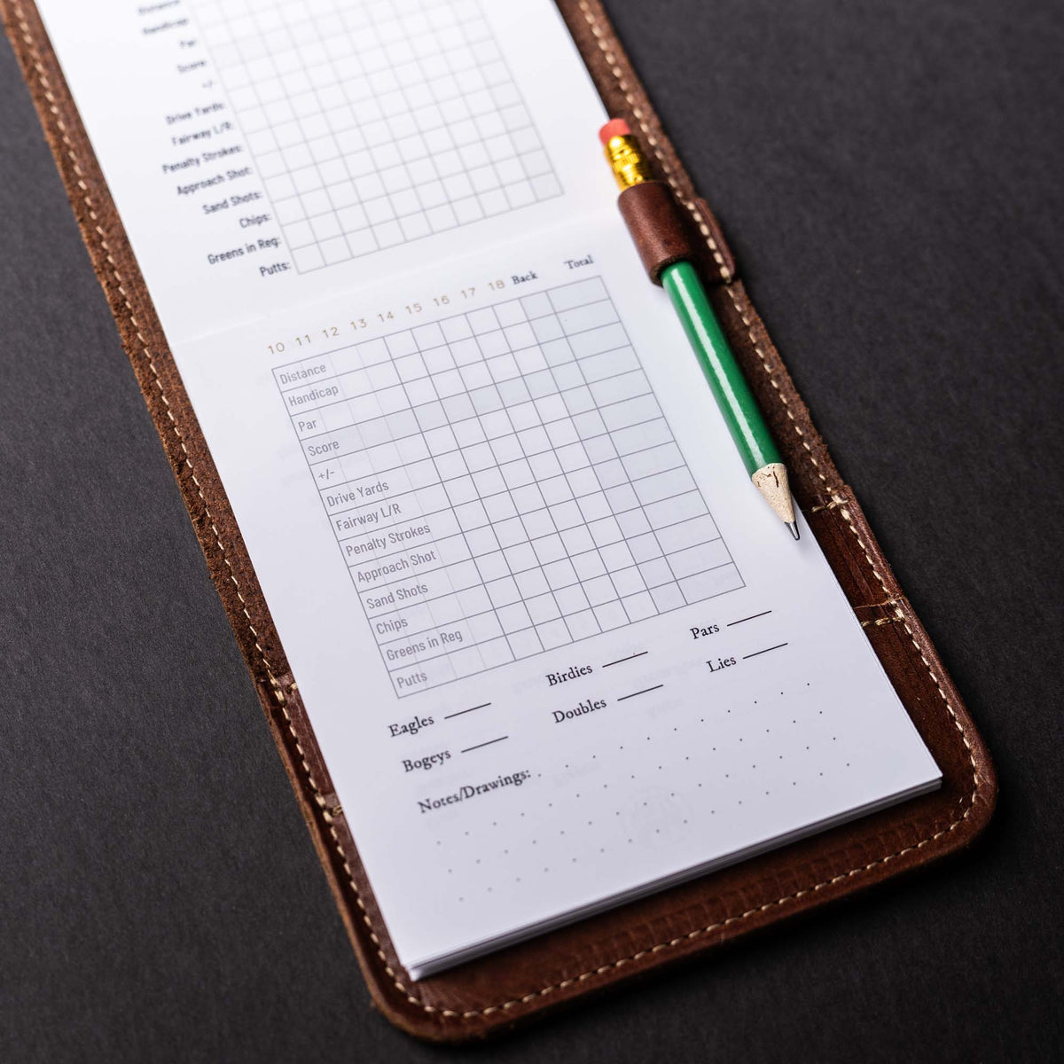Your Logo + Our Leather - Fine Leather Golf Scorecard Holder and Logbook - Custom Logo and Corporate Gifting - Holtz Leather