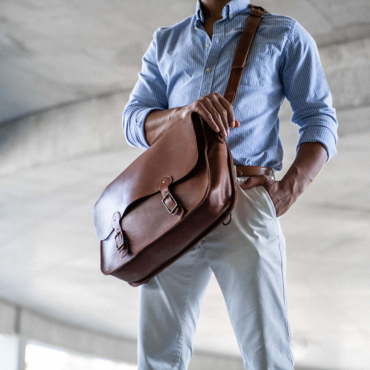 Your Logo + Our Leather - The No. 1860 EXPRESS - Fine Leather Messenger Bag & Briefcase - Custom Logo and Corporate Gifting - Holtz Leather