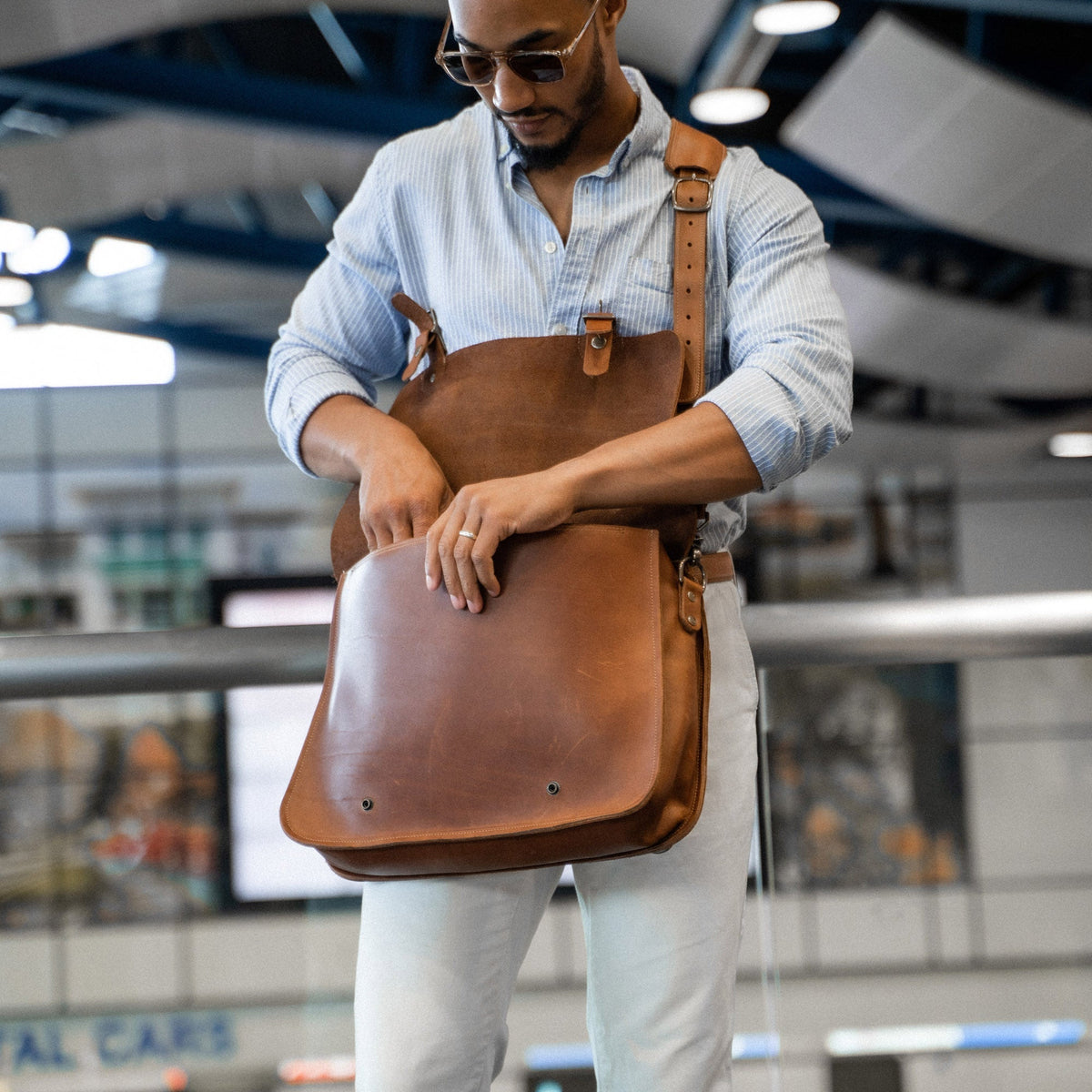 Your Logo + Our Leather - The No. 1860 EXPRESS - Fine Leather Messenger Bag & Briefcase - Custom Logo and Corporate Gifting - Holtz Leather
