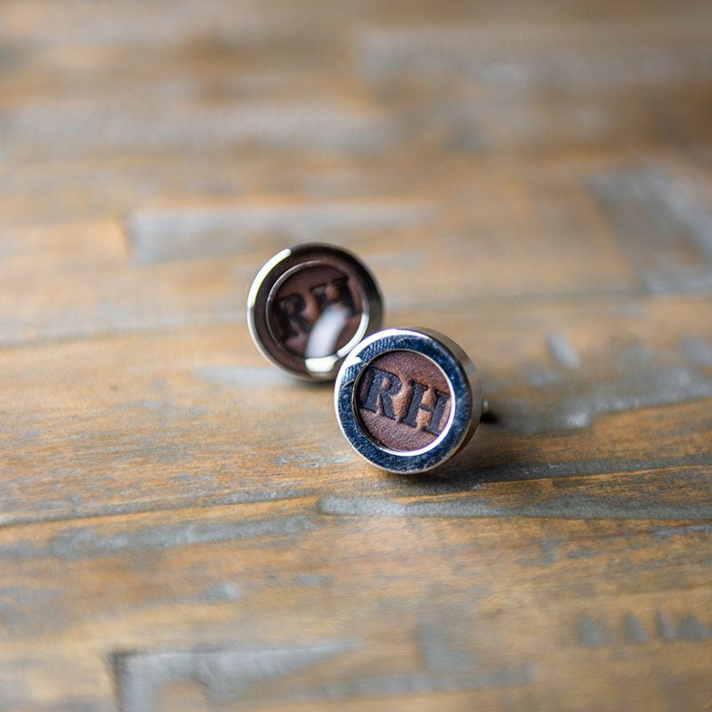 Personalized Fine Leather Cufflinks - Holtz Leather