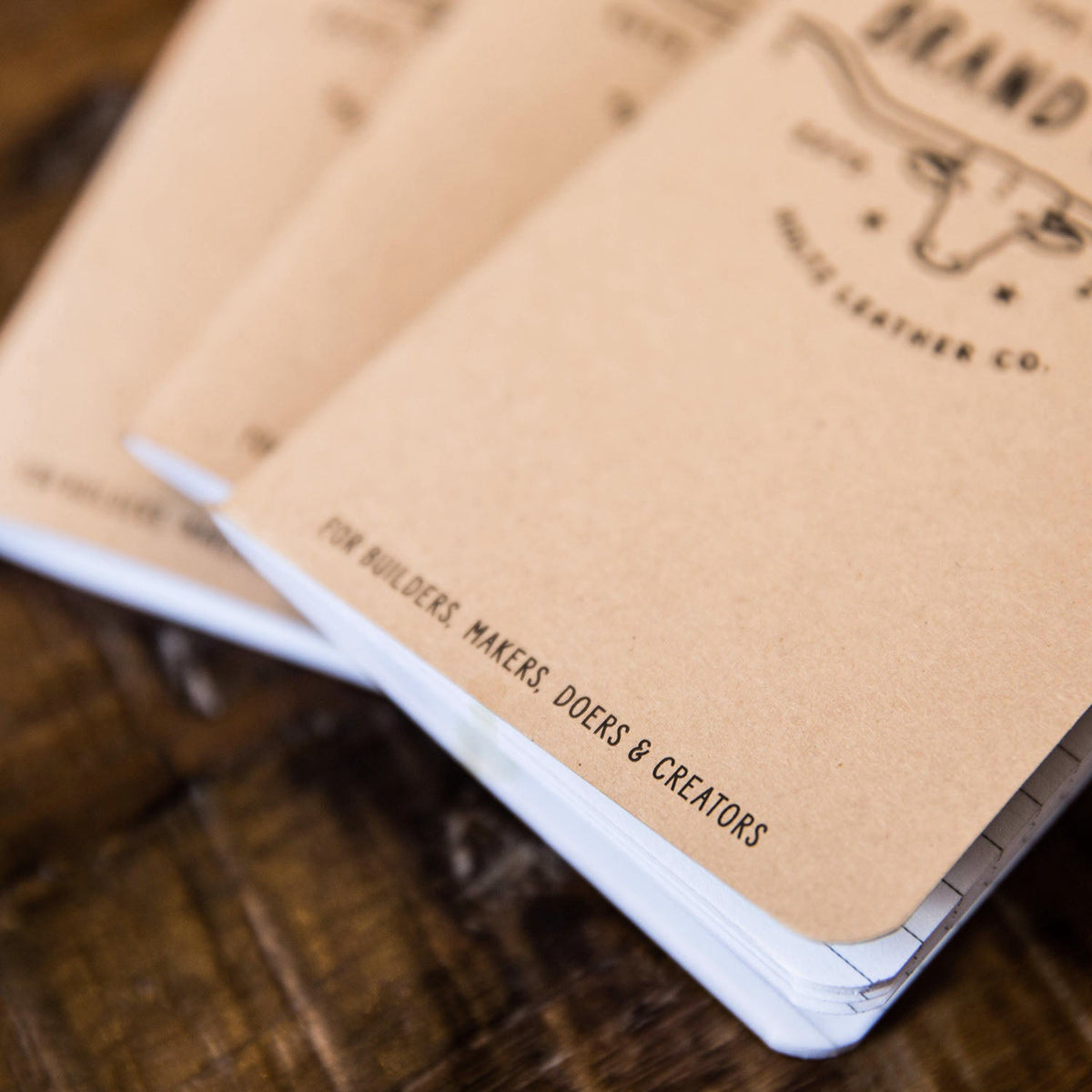 Set of 3 Brand Book Notepads with Lined Paper; Replacement for Field Notes and Moleskine - Holtz Leather