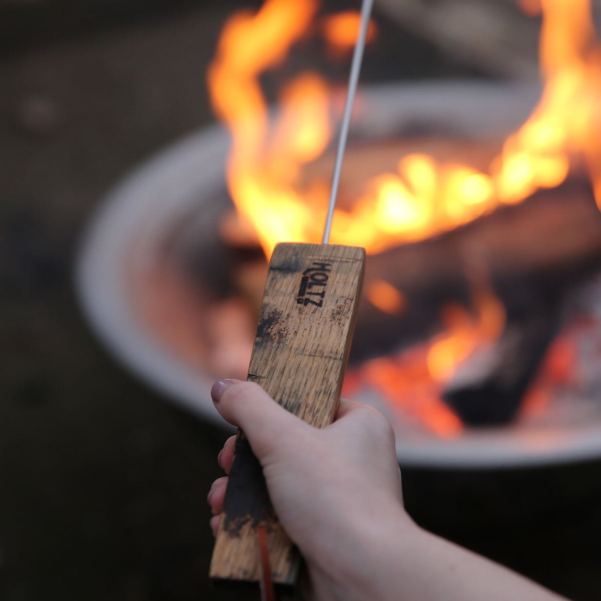Set of 4 Tennessee Whiskey Barrel Marshmallow Hot Dog Roasting Sticks - Holtz Leather