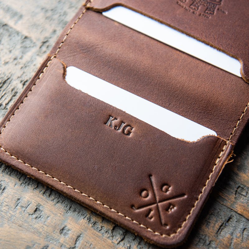 The Golf Gates Personalized Fine Leather Bifold Money Clip Wallet - Holtz Leather