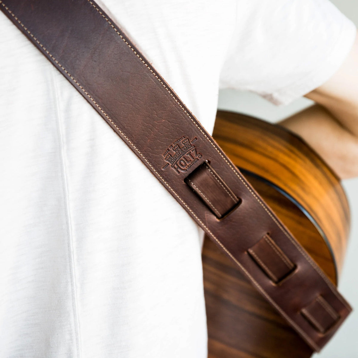 The Legend ~ Personalized Fine Leather Guitar Strap - Holtz Leather