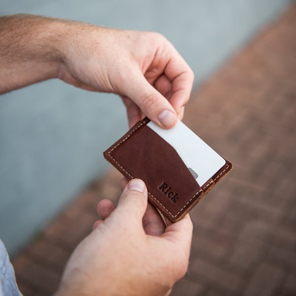The Levi Fine Leather Horizontal Magnetic Money Clip Wallet - Holtz Leather