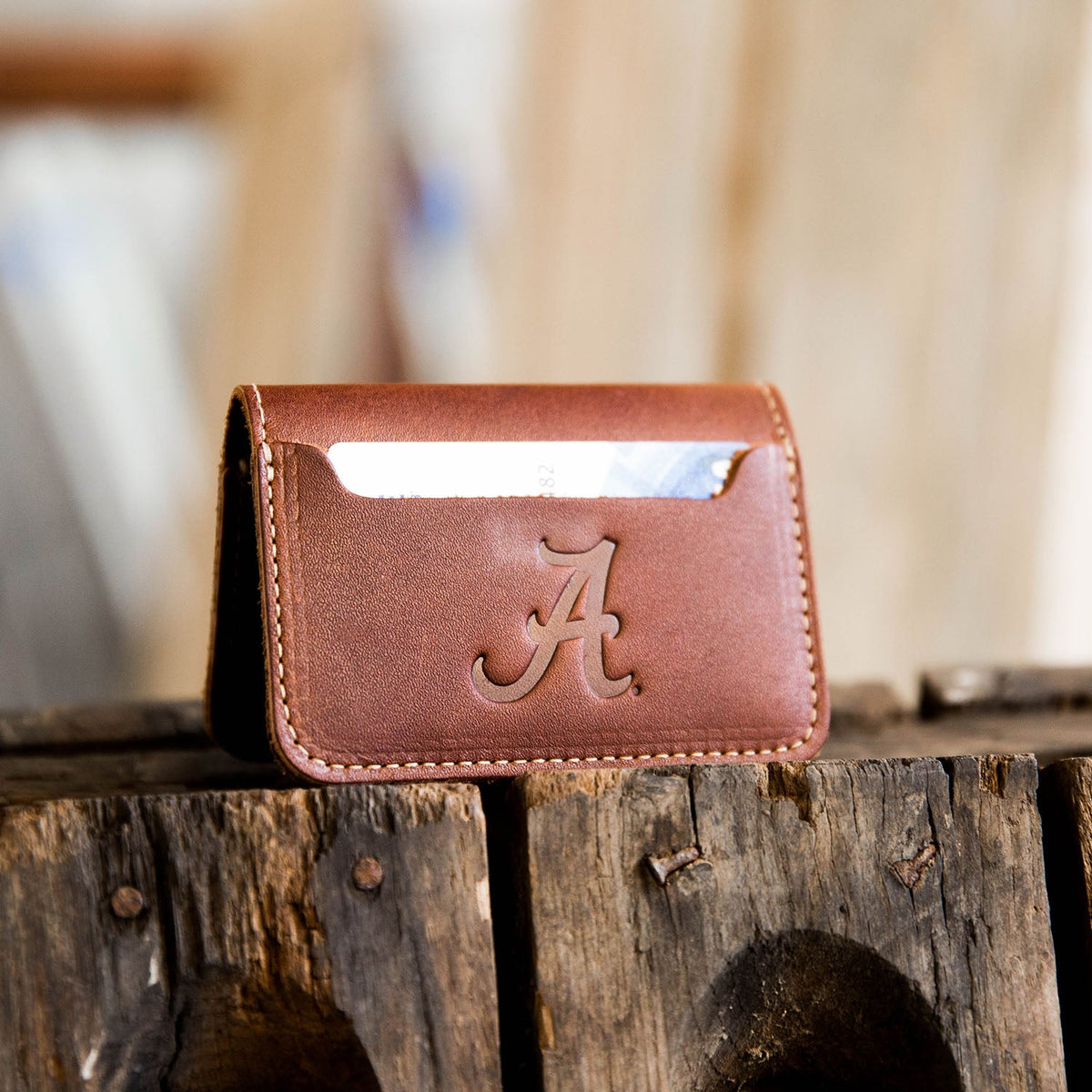 The Officially Licensed Alabama Gates Bifold Money Clip Wallet - Holtz Leather
