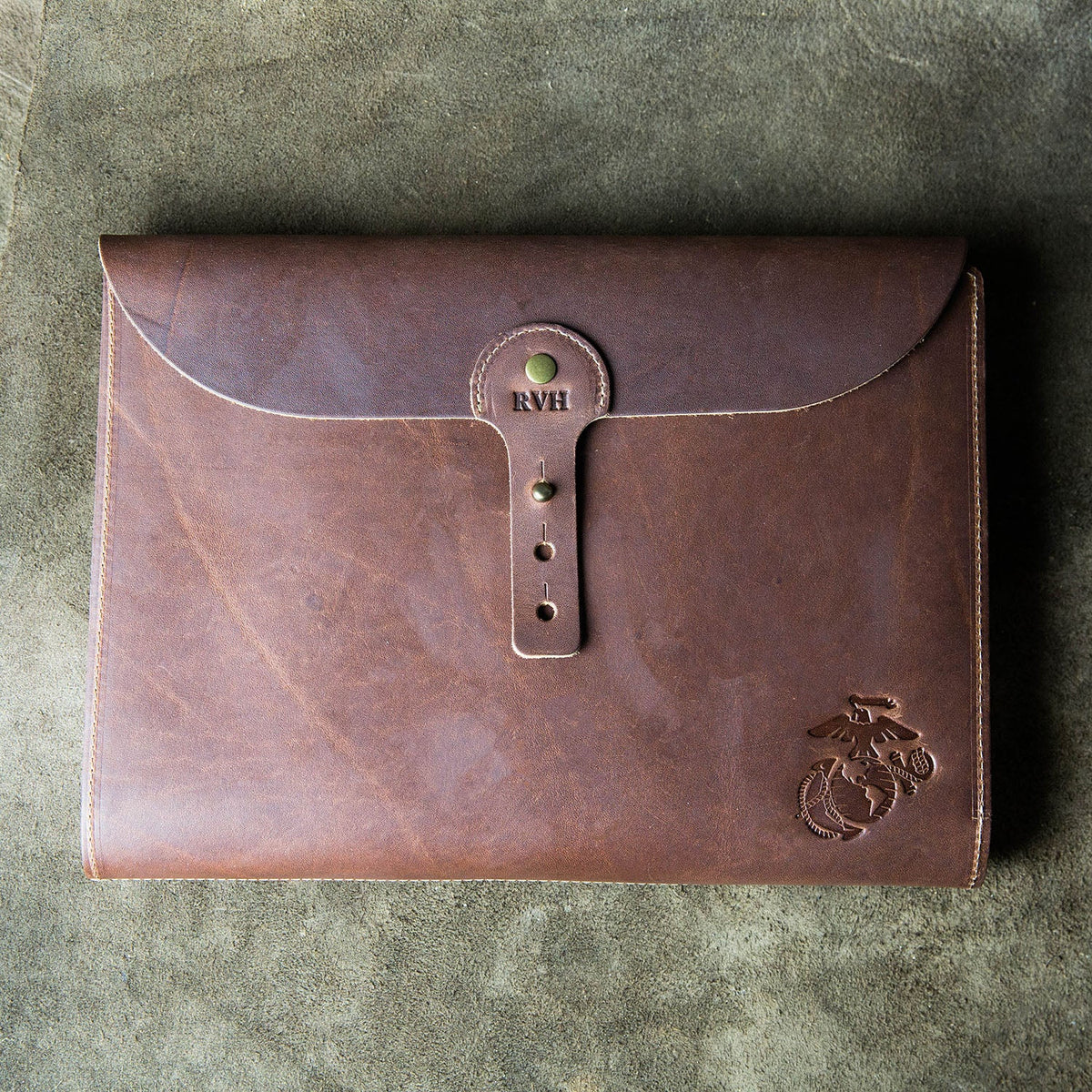 THE OFFICIALLY LICENSED MARINE CORPS Artisan Personalized Fine Leather A4 Moleskine Journal, Diary, Hard Cover Notebook - Holtz Leather