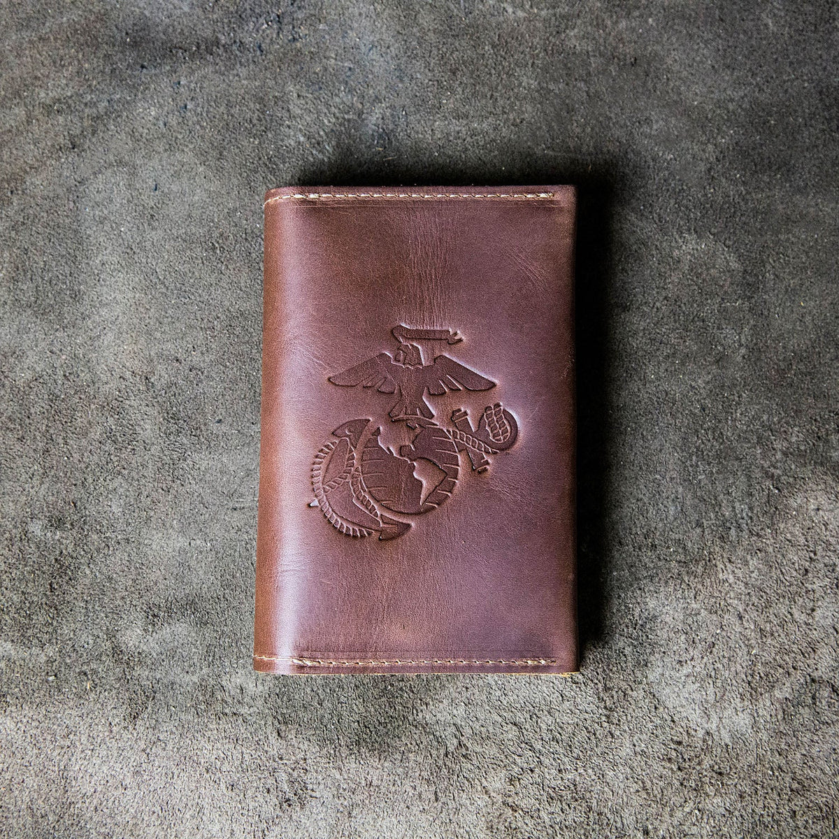 The Officially Licensed Marine Corps Pioneer Fine Leather Passport Wallet Passport Cover - Holtz Leather
