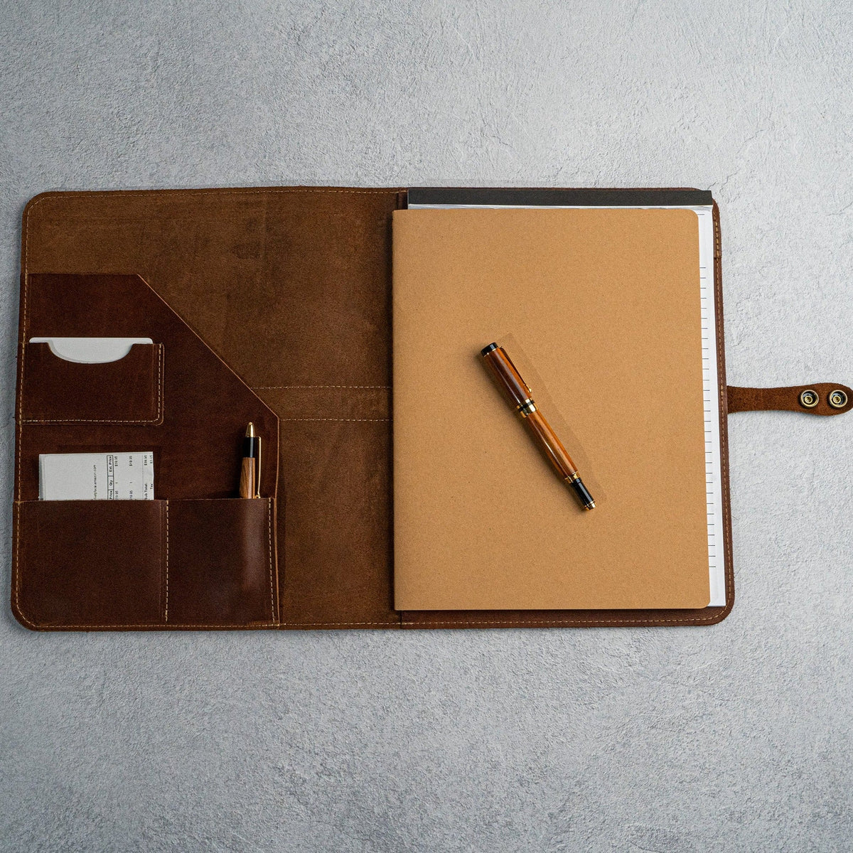 The Vanderbilt 2.0 Fine Leather Portfolio Padfolio - Fits iPad - Now with two Journals & Updated Features - Holtz Leather