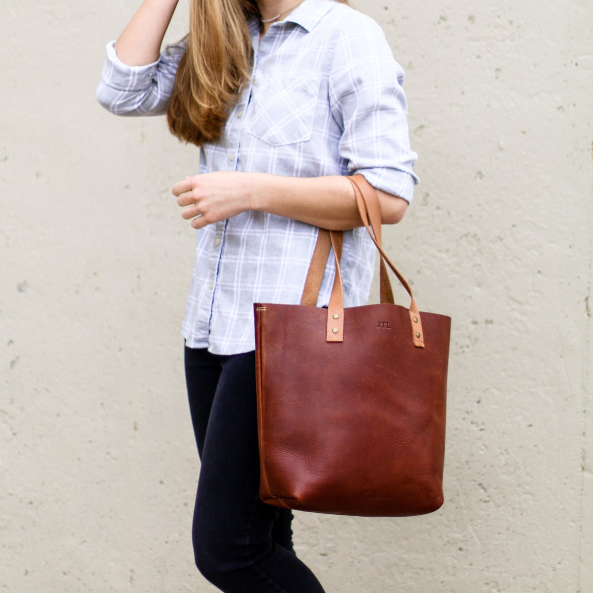 Your Logo + Our Leather - The Ashley Tote Fine Leather Handbag Purse Bag - Custom Logo and Corporate Gifting - Holtz Leather