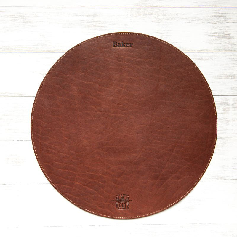 Circle Personalized Fine Leather Placemat