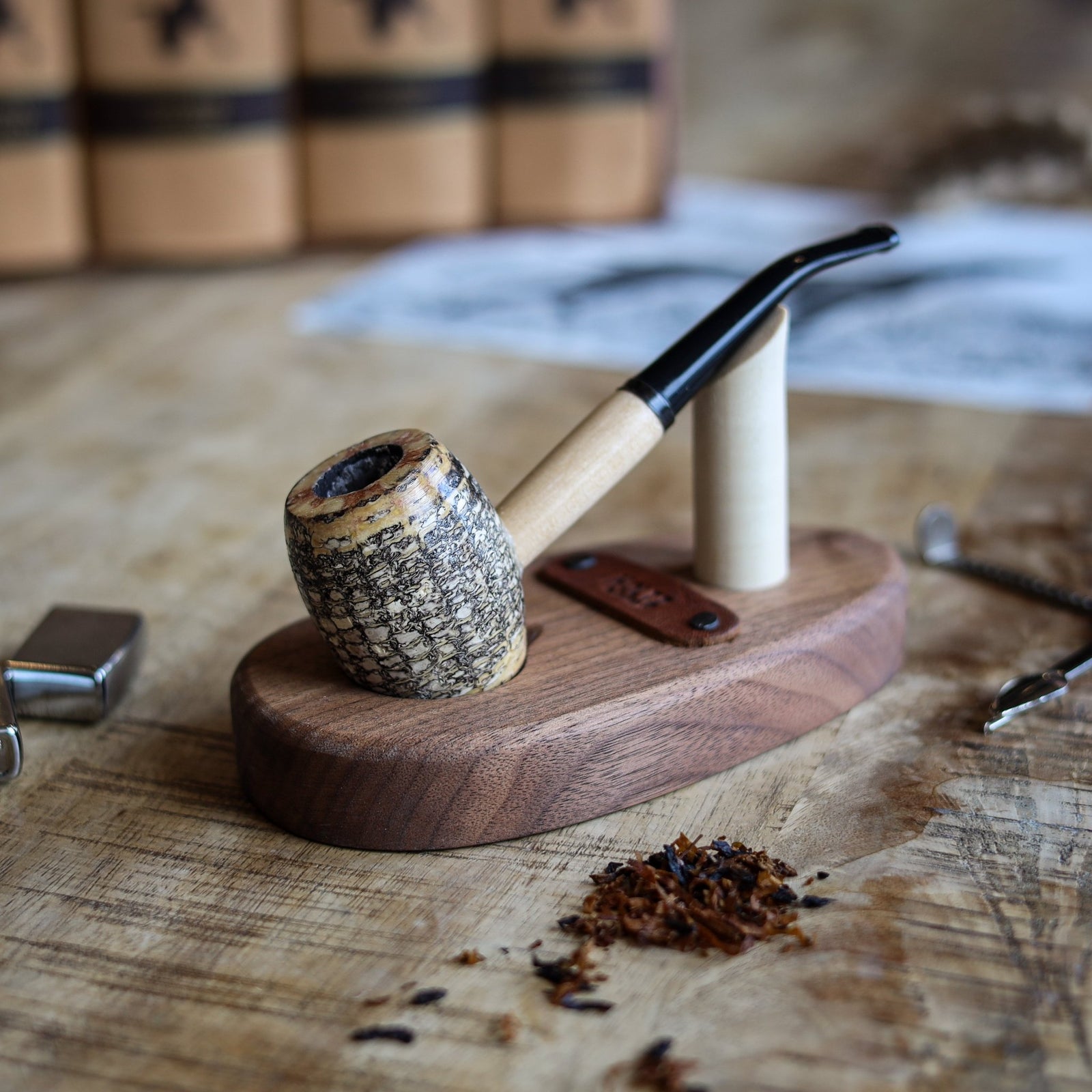 Country Gentleman Corn Cob Pipe - Missouri Meerschaum - Holtz Leather
