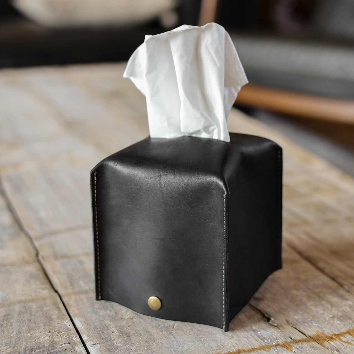 Fine Leather Tissue Box Cover - Holtz Leather