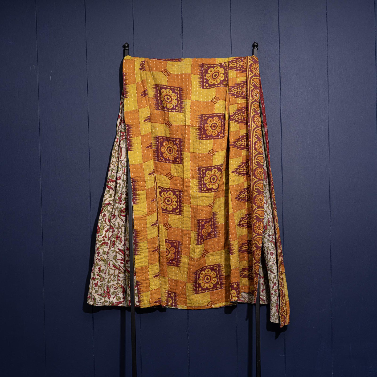 Kantha India Blanket One - of - a - Kind Handcrafted Quilted Pattern Throw – No. K - 00615 - Holtz Leather