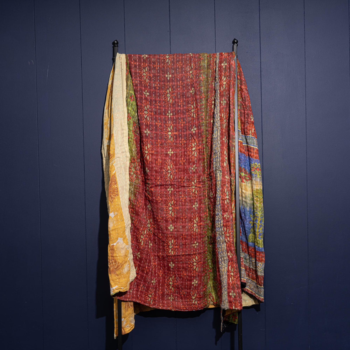 Kantha India Blanket One - of - a - Kind Handcrafted Quilted Pattern Throw – No. K - 00632 - Holtz Leather