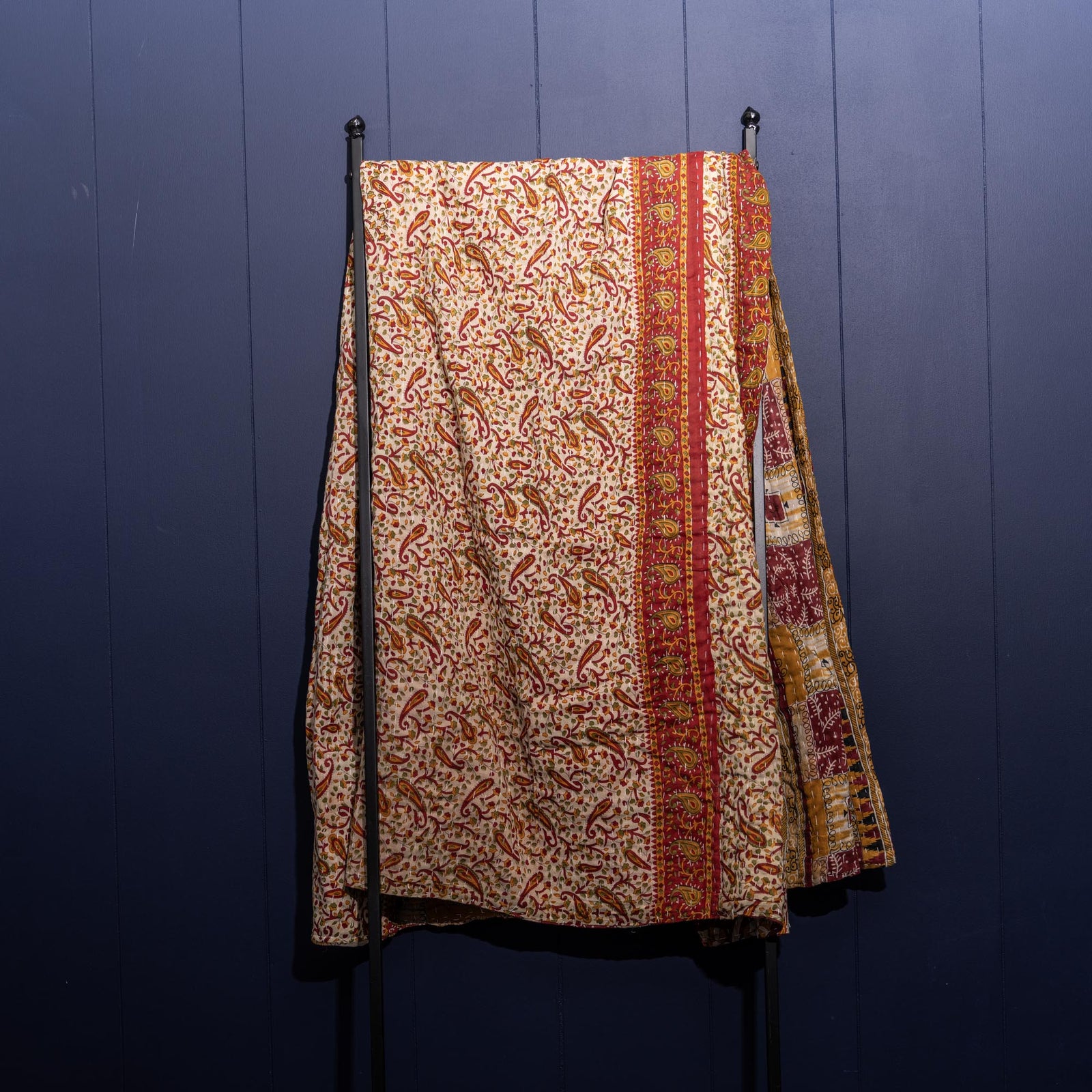 Kantha India Blanket One - of - a - Kind Handcrafted Quilted Pattern Throw – No. K - 00638 - Holtz Leather