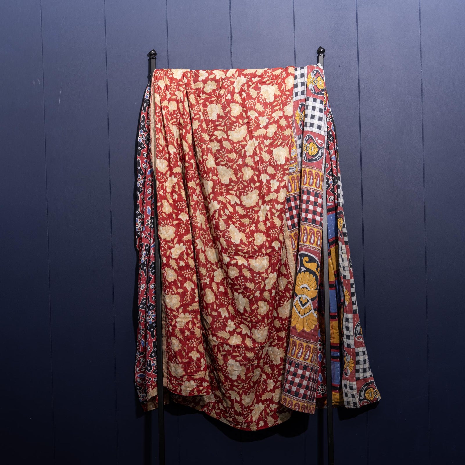 Kantha India Blanket One - of - a - Kind Handcrafted Quilted Pattern Throw – No. K - 00647 - Holtz Leather