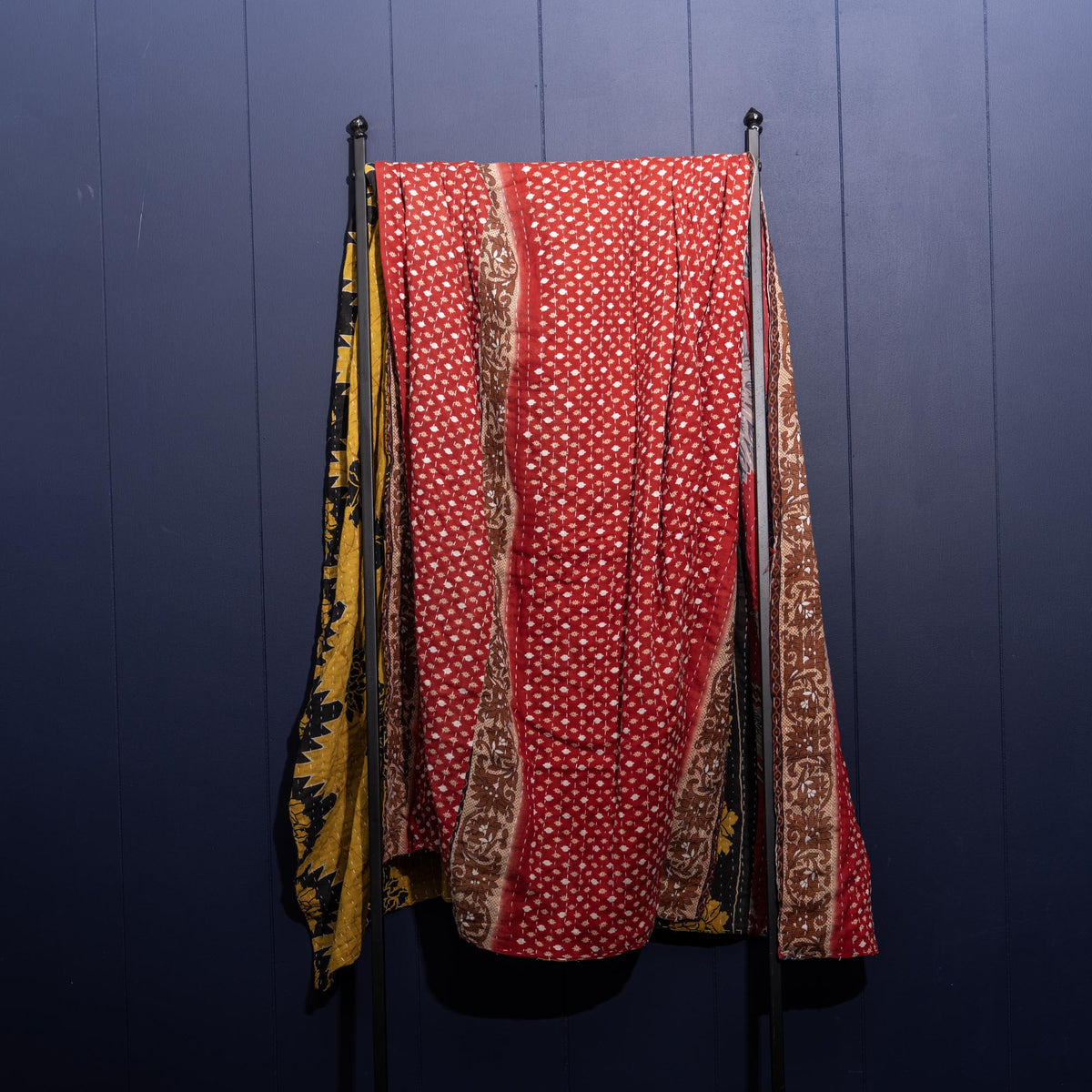 Kantha India Blanket One - of - a - Kind Handcrafted Quilted Pattern Throw – No. K - 00648 - Holtz Leather
