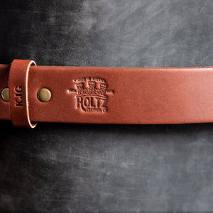 Personalized Bridle Leather Men's Casual Belt – Rounded Nickel or Brass Buckle