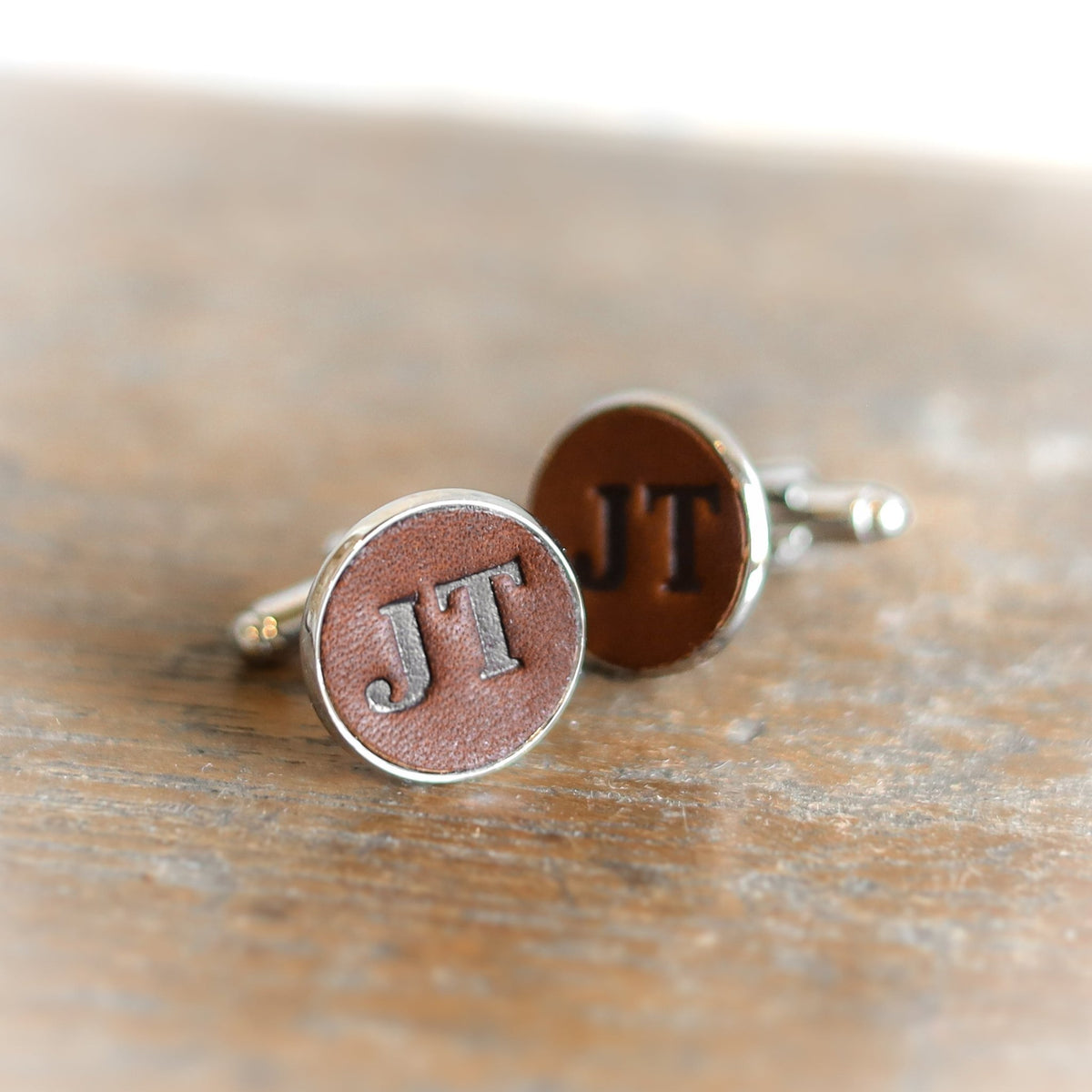 Personalized Fine Leather Cufflinks - Holtz Leather