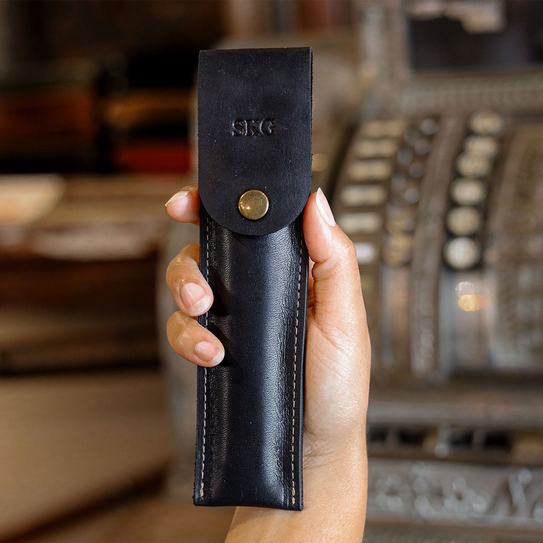Personalized Fine Leather Pencil Sleeve - Holtz Leather