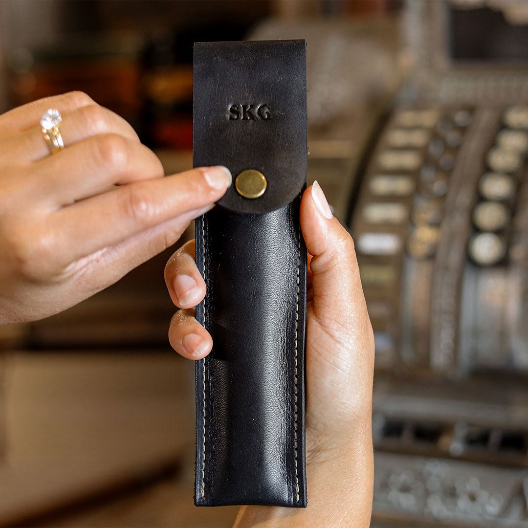 Personalized Fine Leather Pencil Sleeve - Holtz Leather