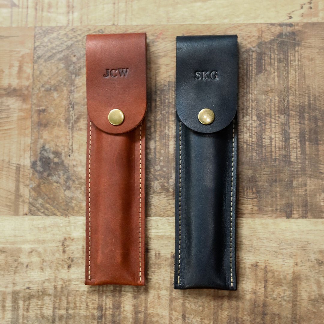 Personalized Fine Leather Pencil Sleeve - Holtz Leather