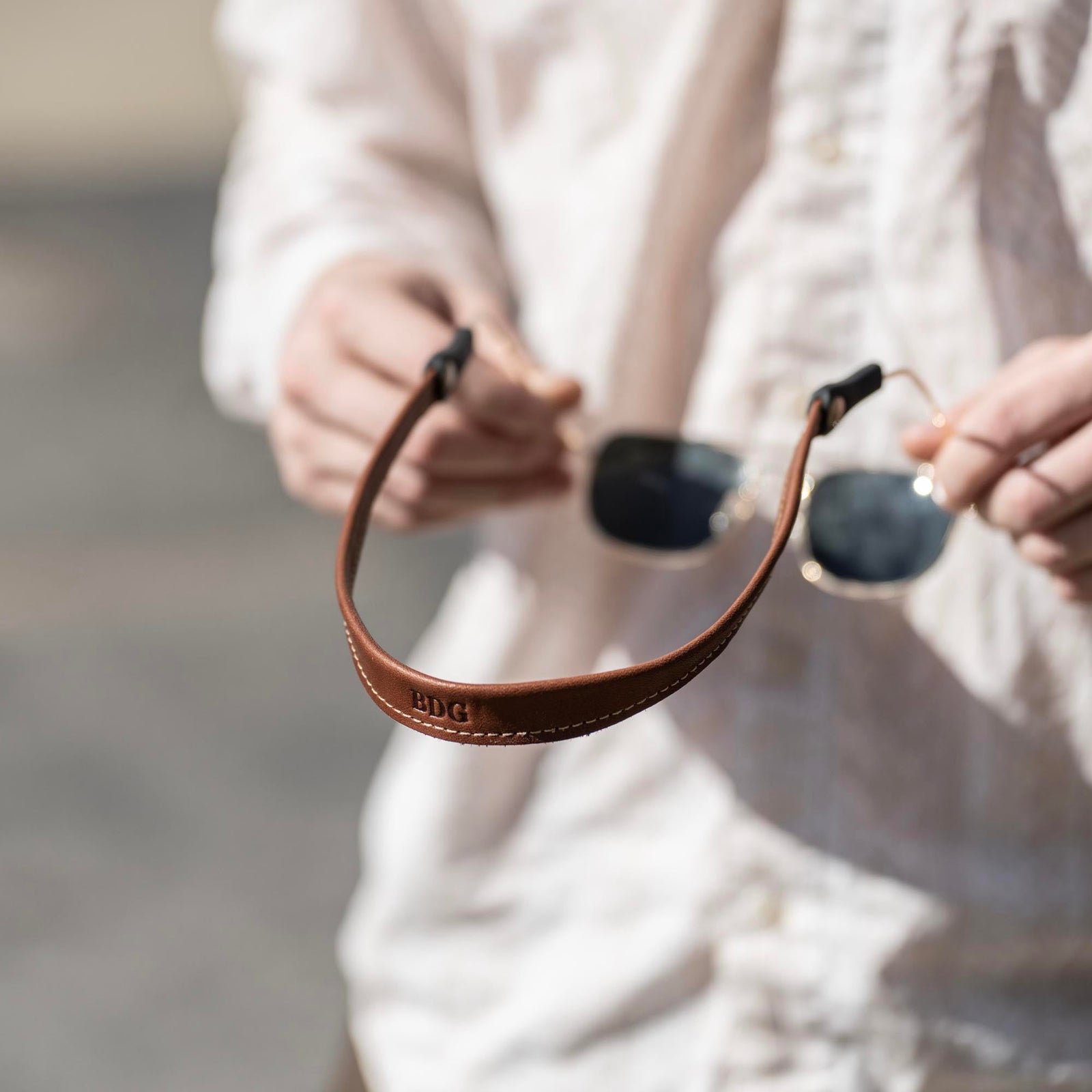 Personalized Fine Leather Sunglass Strap - Holtz Leather