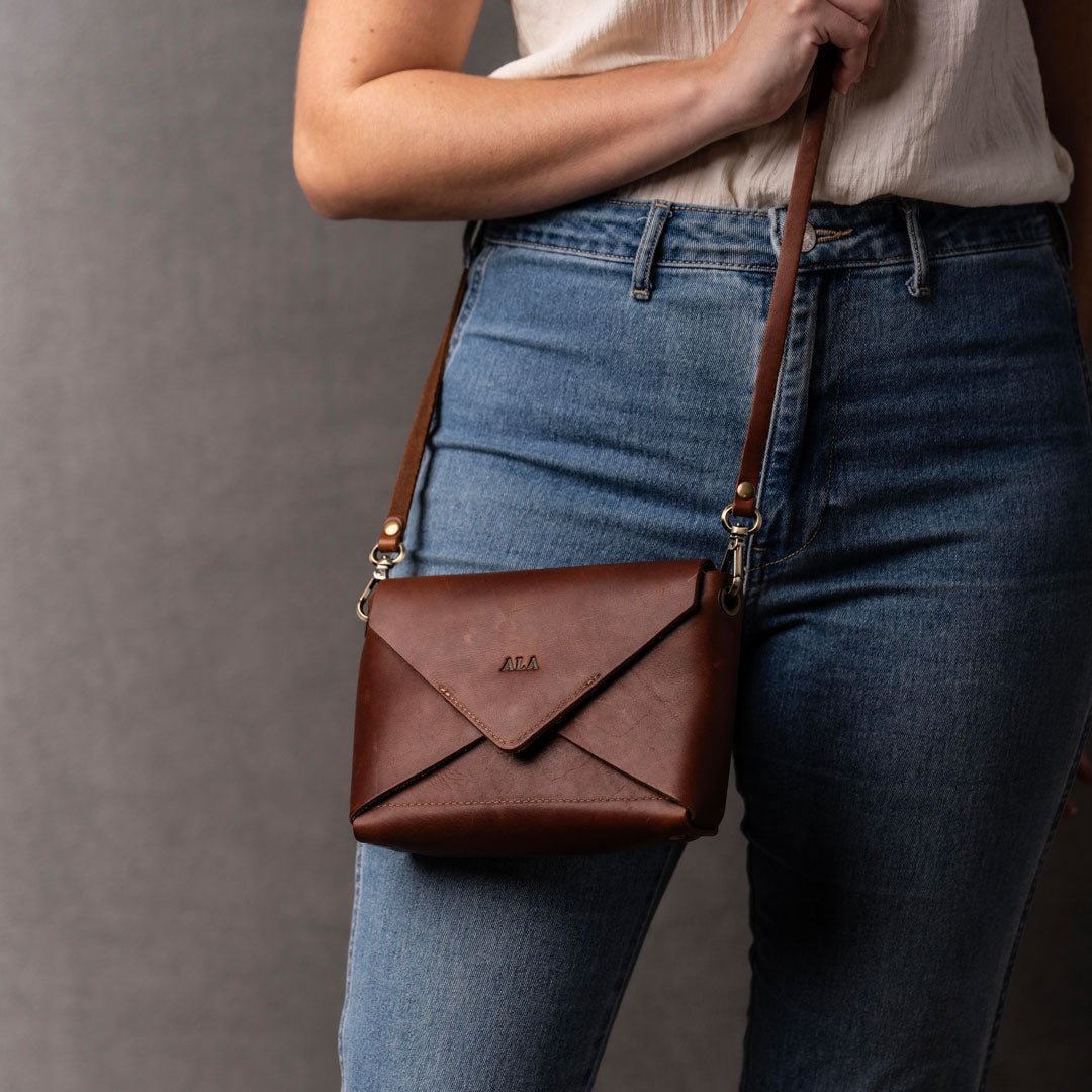 The Cecilia 2.0 - Fine Leather Envelope Purse with Adjustable 3 in 1 Strap - Holtz Leather