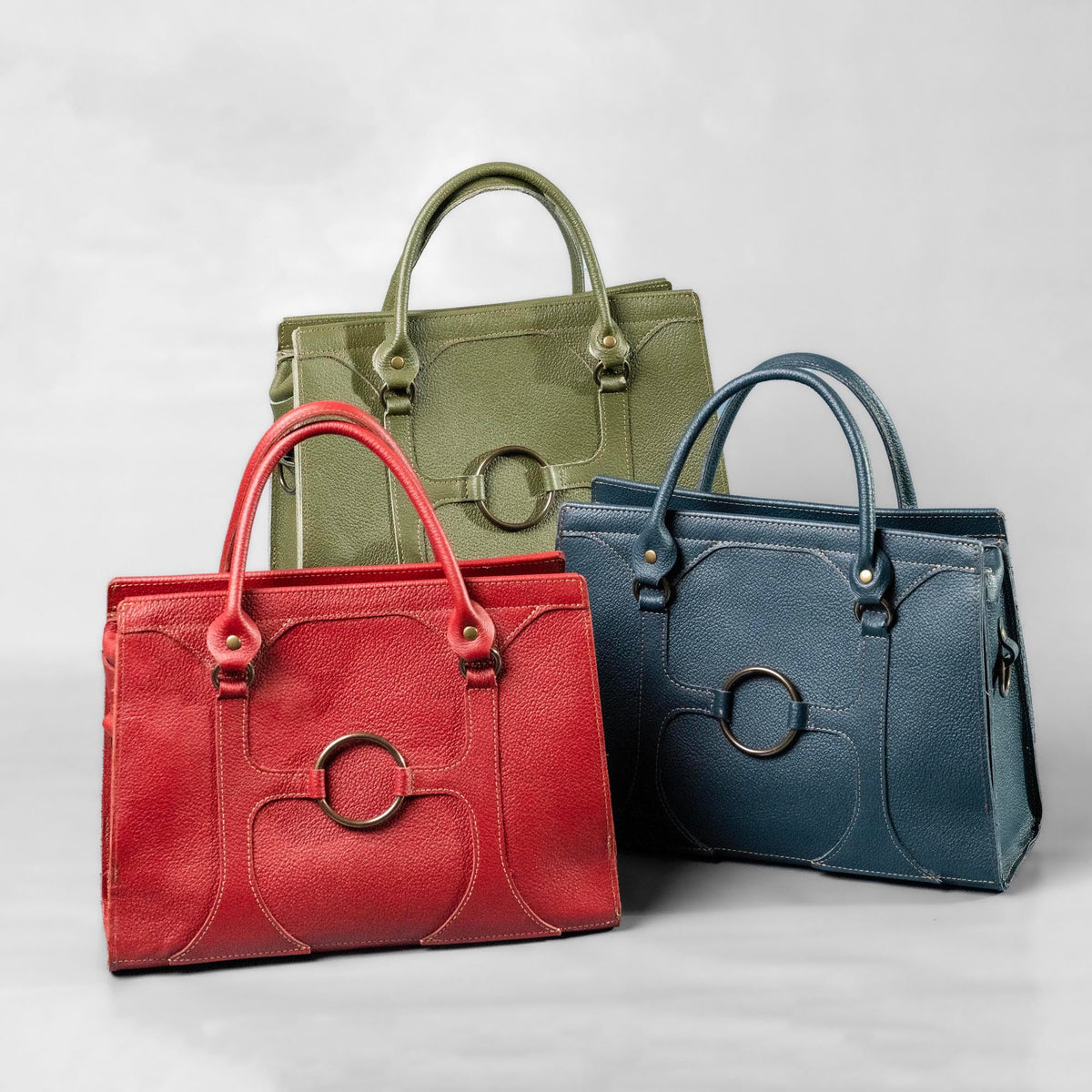 The Ellie Fine Leather Structured Women's Handbag and Crossbody Purse - Holtz Leather