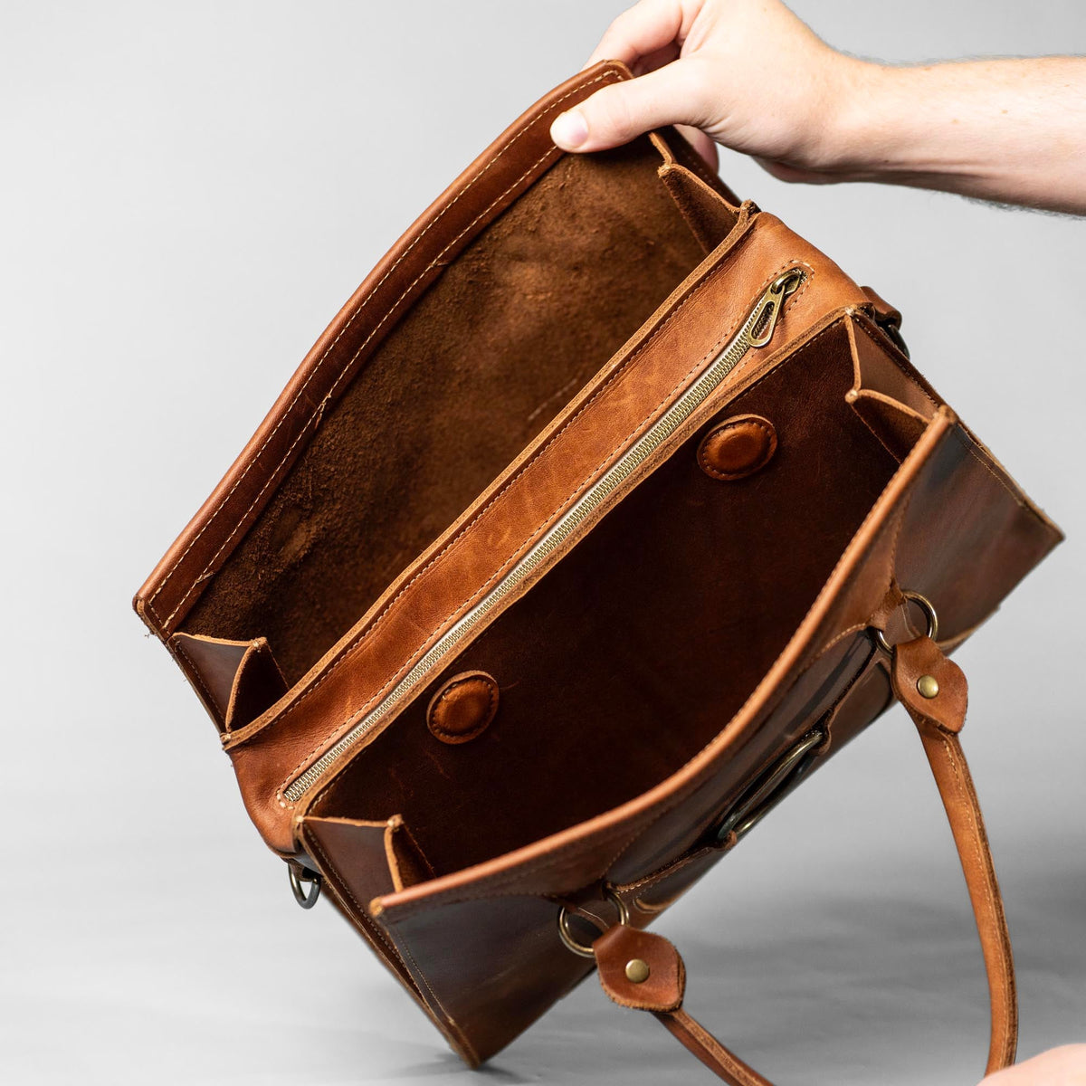 The Ellie Fine Leather Structured Women's Handbag and Crossbody Purse - Holtz Leather