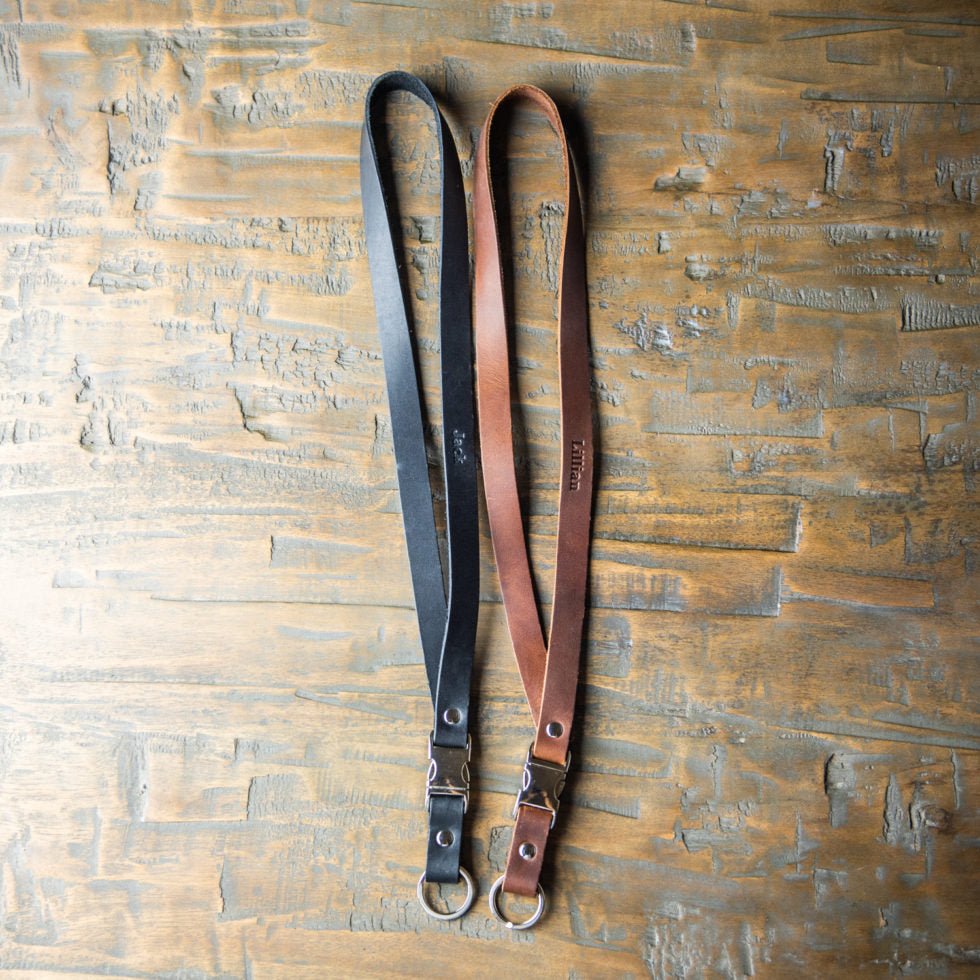 The Engineer – Personalized Fine Leather Lanyard – Badge Holder Keychain - Holtz Leather