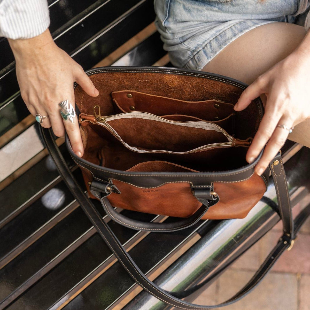 The Florence Fine Leather Structured Tote Crossbody Purse - Holtz Leather