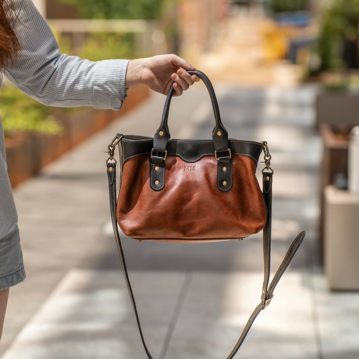 The Florence Fine Leather Structured Tote Crossbody Purse - Holtz Leather