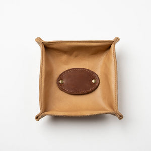 The Golf Monticello Fine Leather Personalized Desk Valet Caddy Tray for Dresser or Office Gift - Holtz Leather