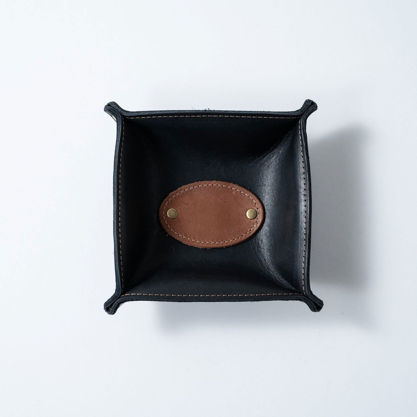 The Golf Monticello Fine Leather Personalized Desk Valet Caddy Tray for Dresser or Office Gift - Holtz Leather