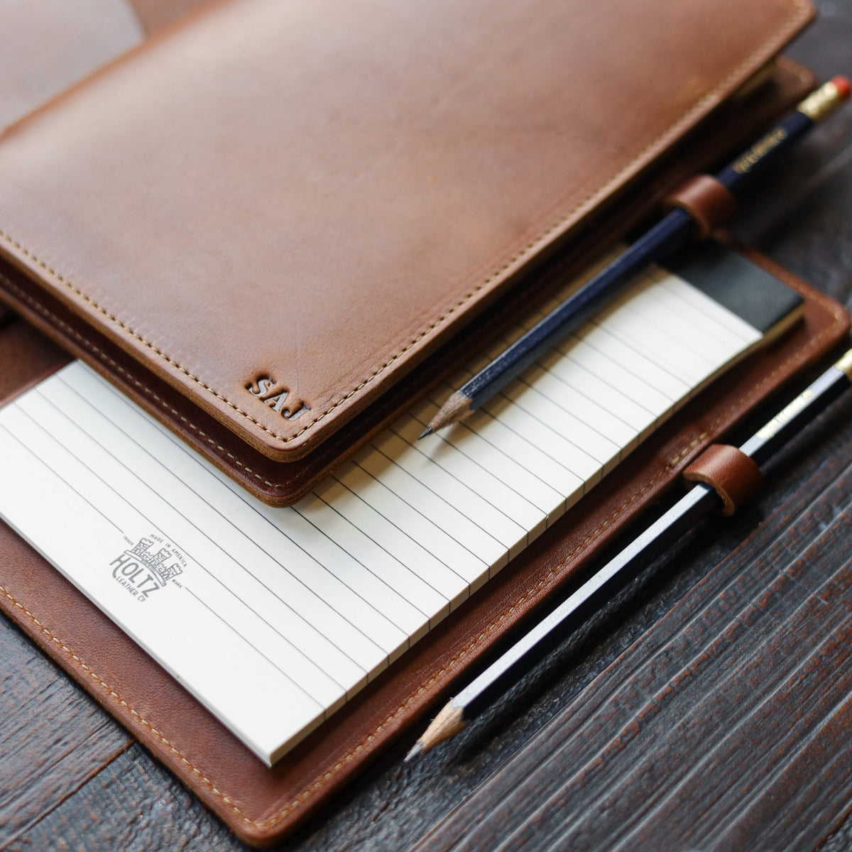 The Ledger Personalized Fine Leather A5 Legal Pad Notebook - Holtz Leather